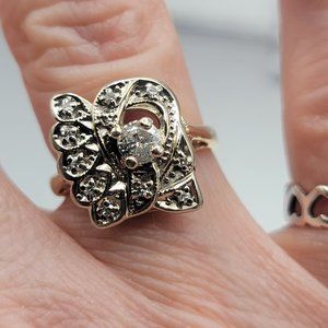 14K yellow gold  Diamond Cocktail Ring